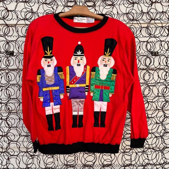 Vintage 90s Marisa Christina holiday Christmas nutcrackers sweatshirt - Picture 1 of 7